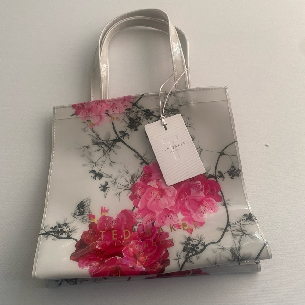 Ted Baker White and Pink Floral Tote Bag
